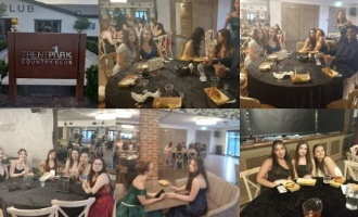 Students at year 13 prom in elegant wear