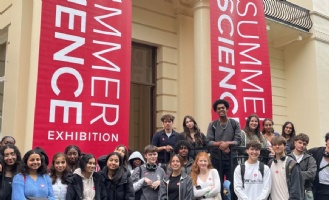 students standign outside Royal Society Summer Science Exhibition