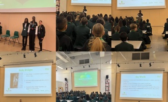 studetns presenting BHM in assembly